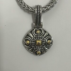 Balinese Kali Dots Silver & Gold Cable Necklace and Pendant